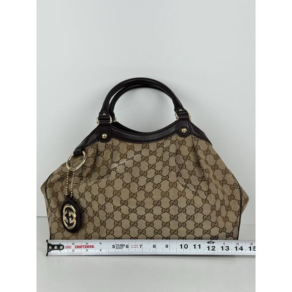 Gucci Medium Sukey Tote GG Monogram Dark Brown R-1 - Picture 12 of 16